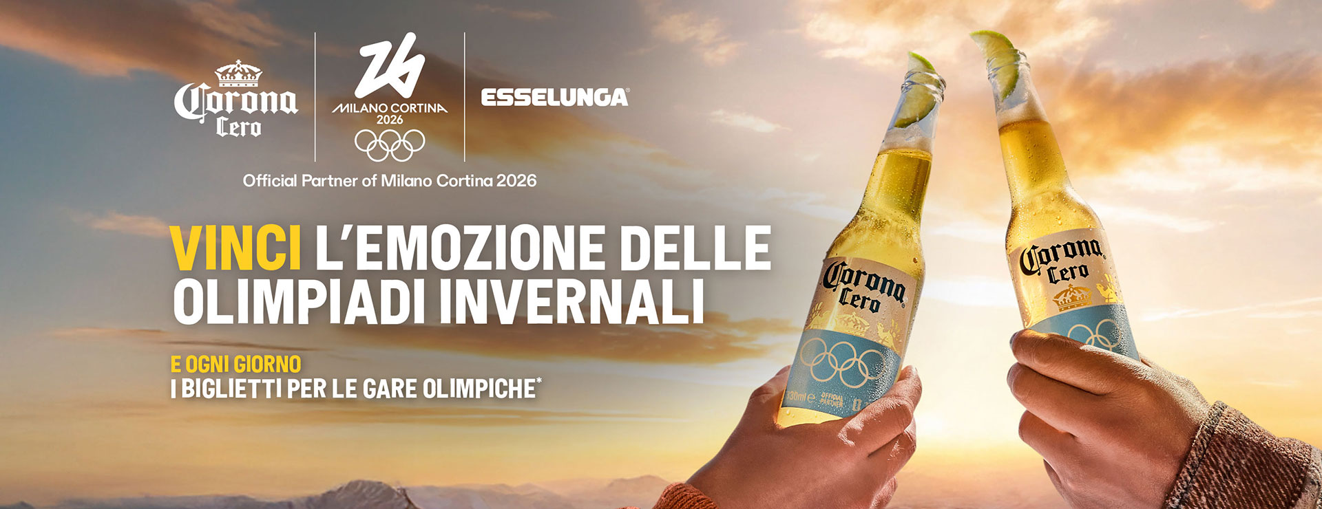 Vinci le emozioni delle olimpiadi invernali e ogni giorno i biglietti per le gare olimpiche*. Corona e Esselunga, official partner of Milano Cortina 2026